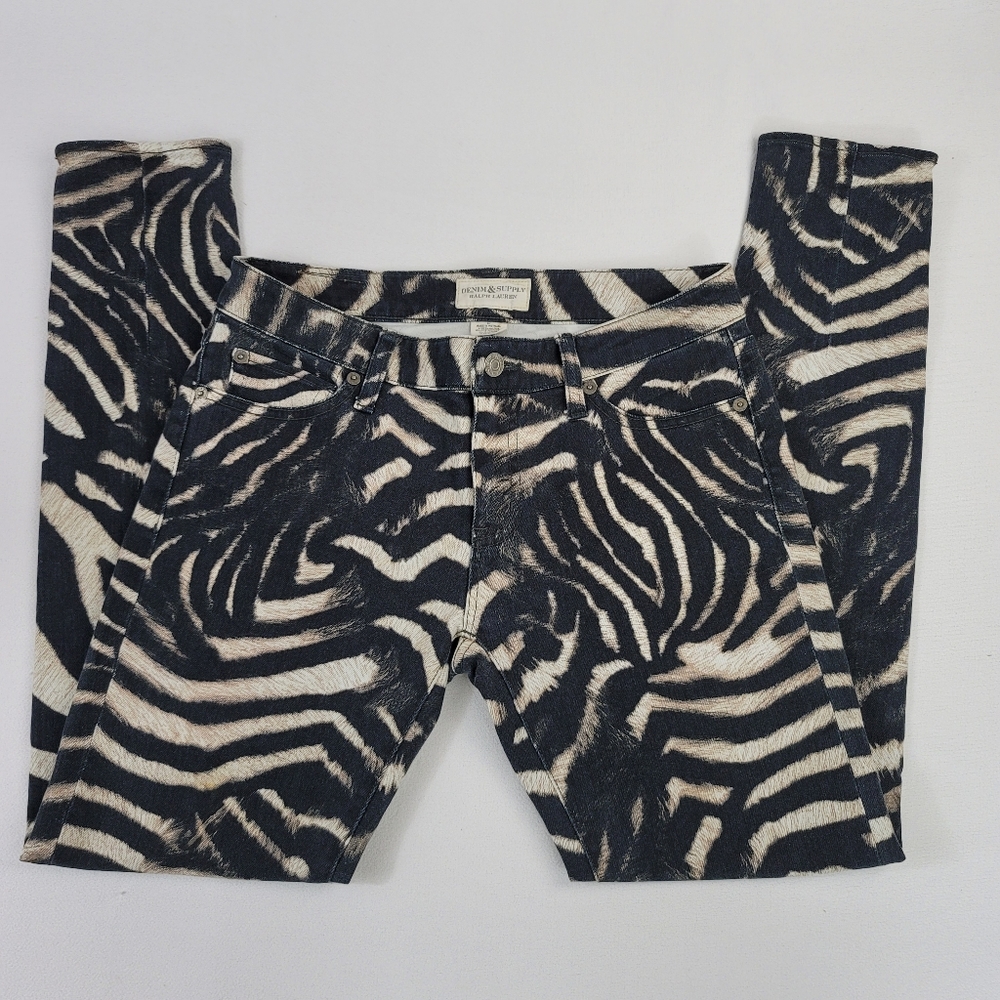 Denim & Supply Ralph Lauren Zebra Print Skinny Jeans Sz 27